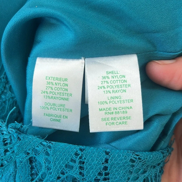 LILLY PULITZER Kayleigh Shift Dress Fern Gallery Lace Tidal Wave Blue Size 8 - Picture 7 of 11